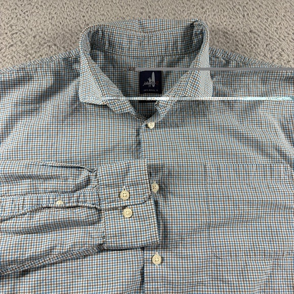johnnie-O Other - Johnnie-O Shirt Gingham Check Casual Button‎ Down Long Sleeve Mens XL Blue